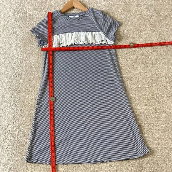 Marks & Spencer Girls Blue/White Broderie Anglais Cap Sleeve Dress Size 10-12 Y - Picture 4 of 9